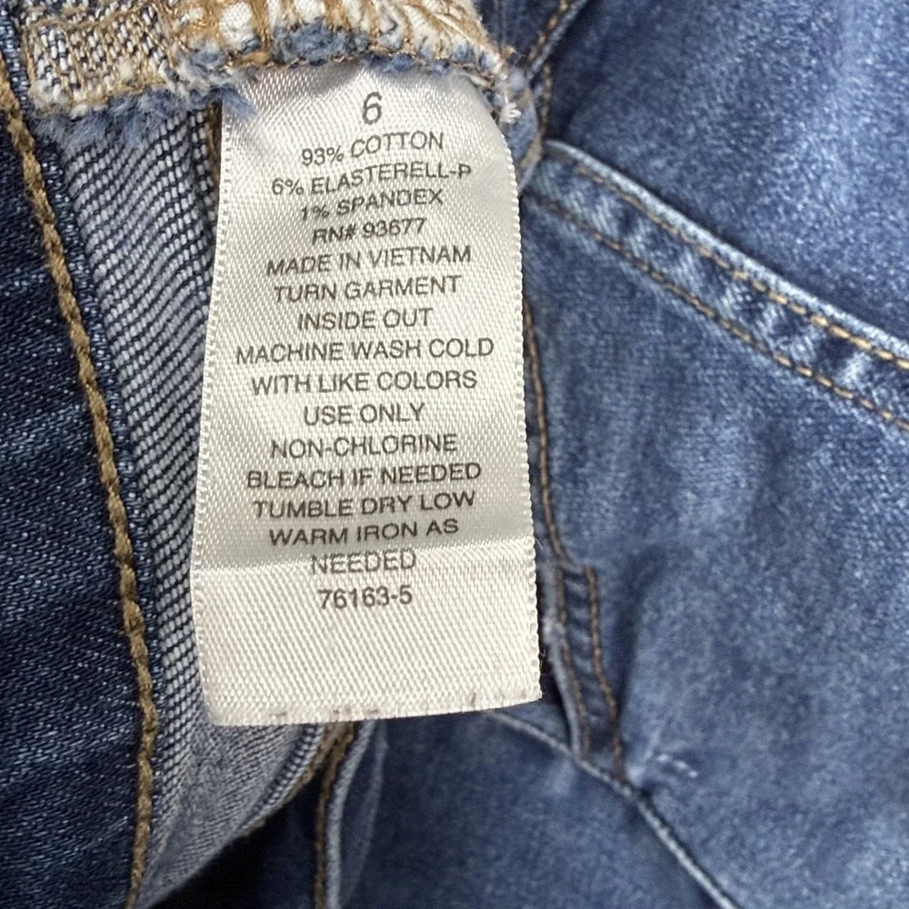 ANA Women's‎ Jeans Size 6 High Rise Stretch Panel Straight Leg Crop Raw Hem